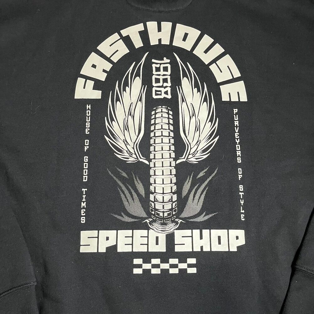 Fasthouse Speed Shop Iron Steed Hoodie‎ Black 3XL Pullover Graphic Moto - Picture 6 of 12